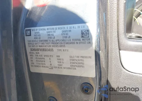 2011 Chevrolet Hhr Lt z USA, uszkodzony, nr VIN 3GNBABFW9BS634505